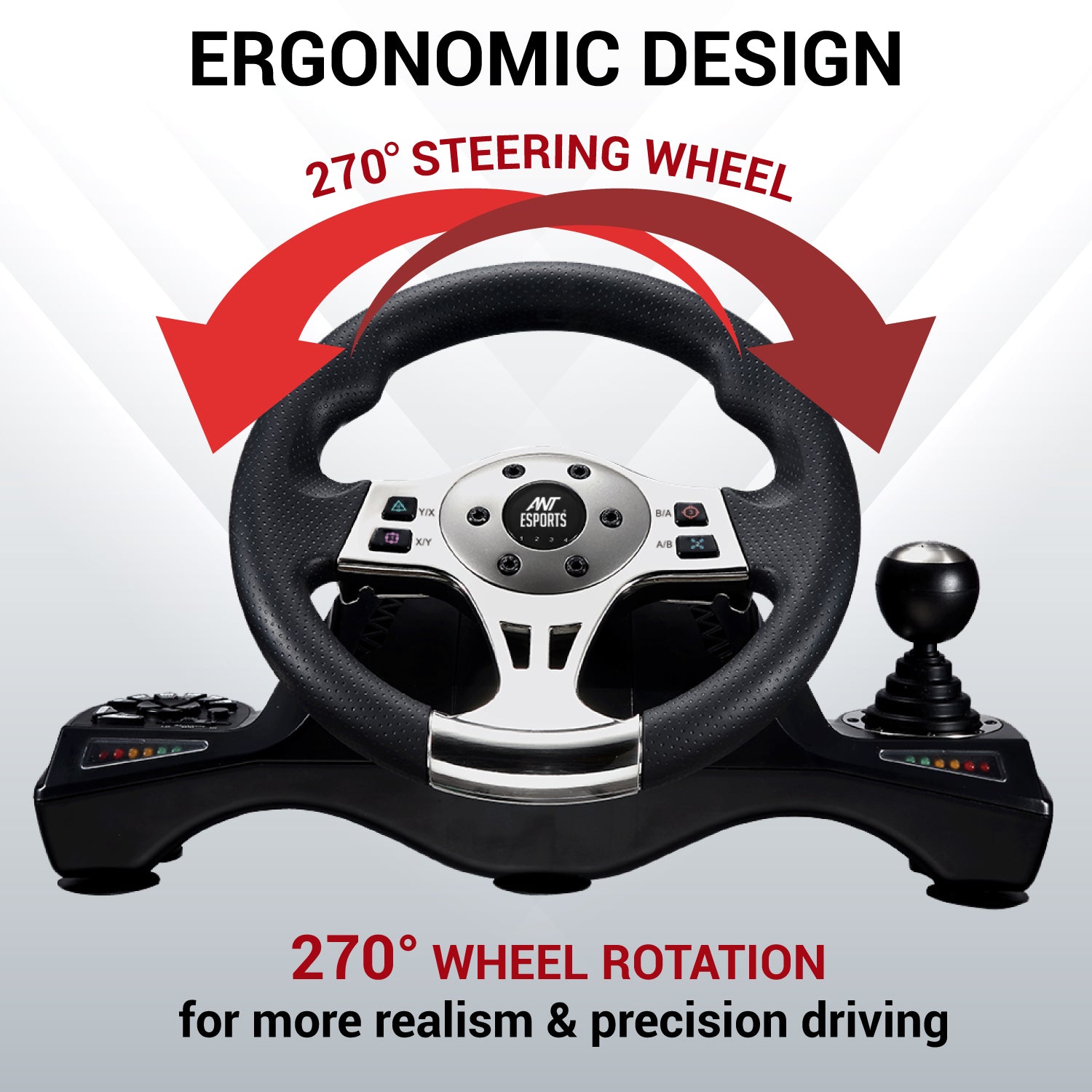 Ant Esports GW190 Racing Steering Wheel with Shifter