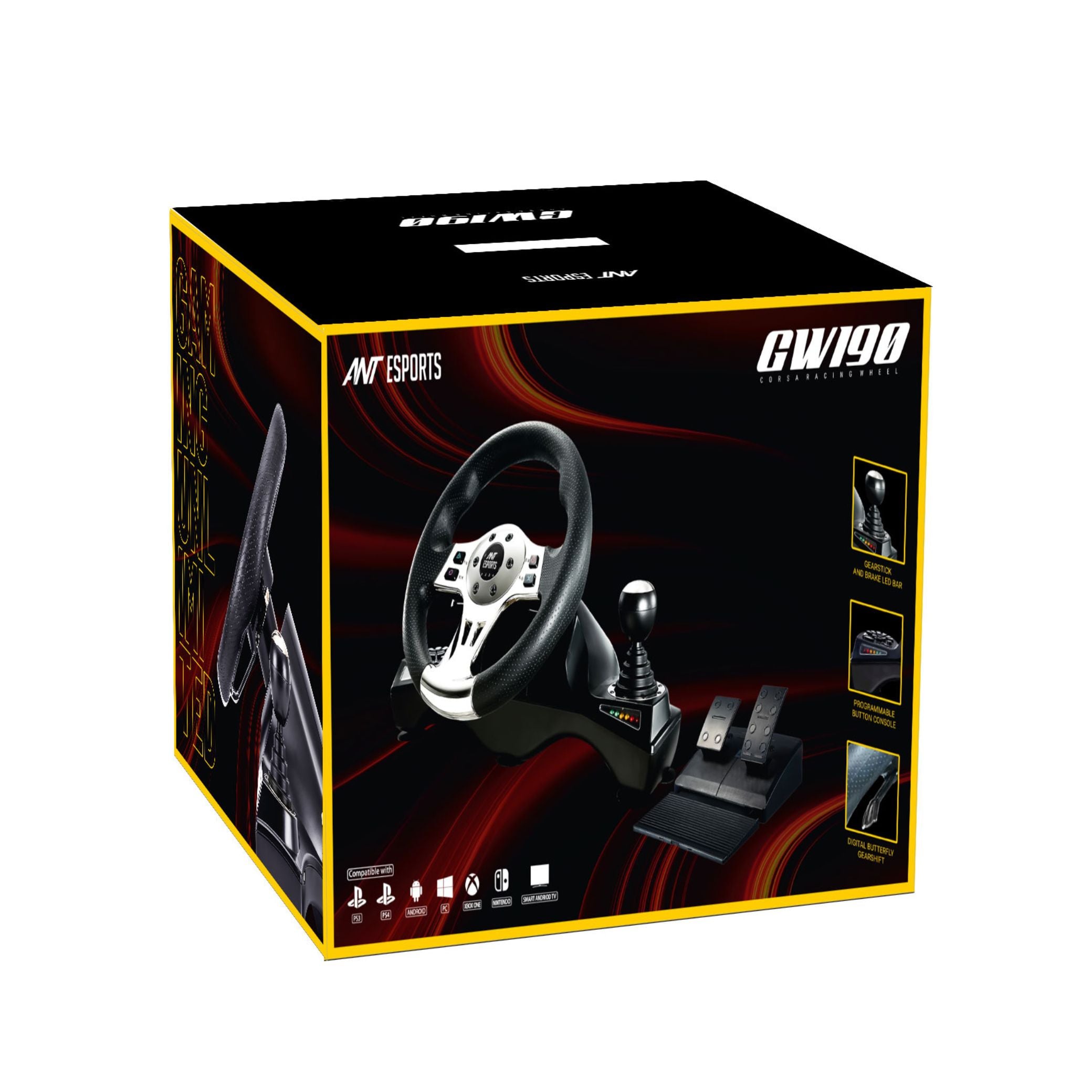 Ant Esports GW190 Racing Steering Wheel with Shifter