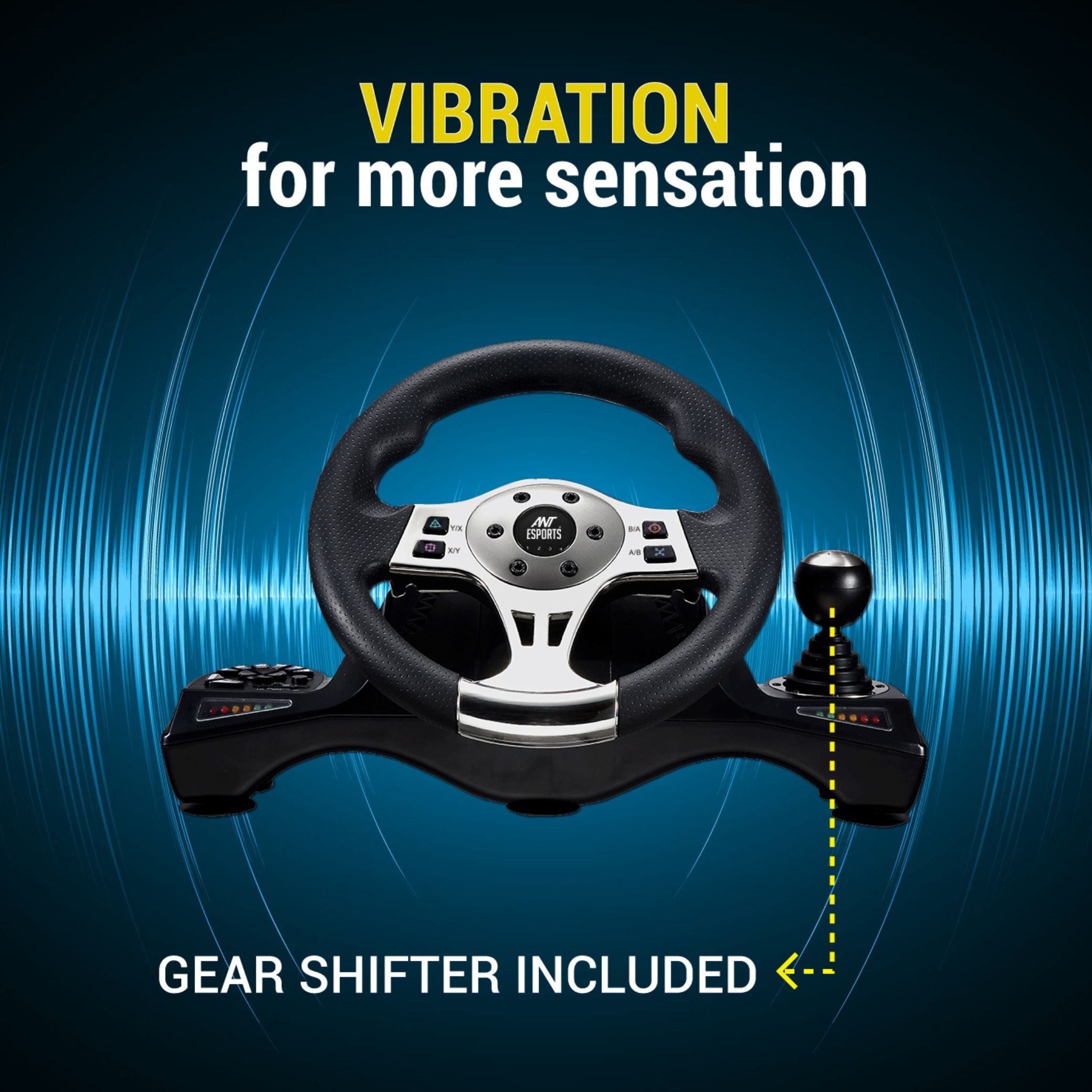 Ant Esports GW190 Racing Steering Wheel with Shifter
