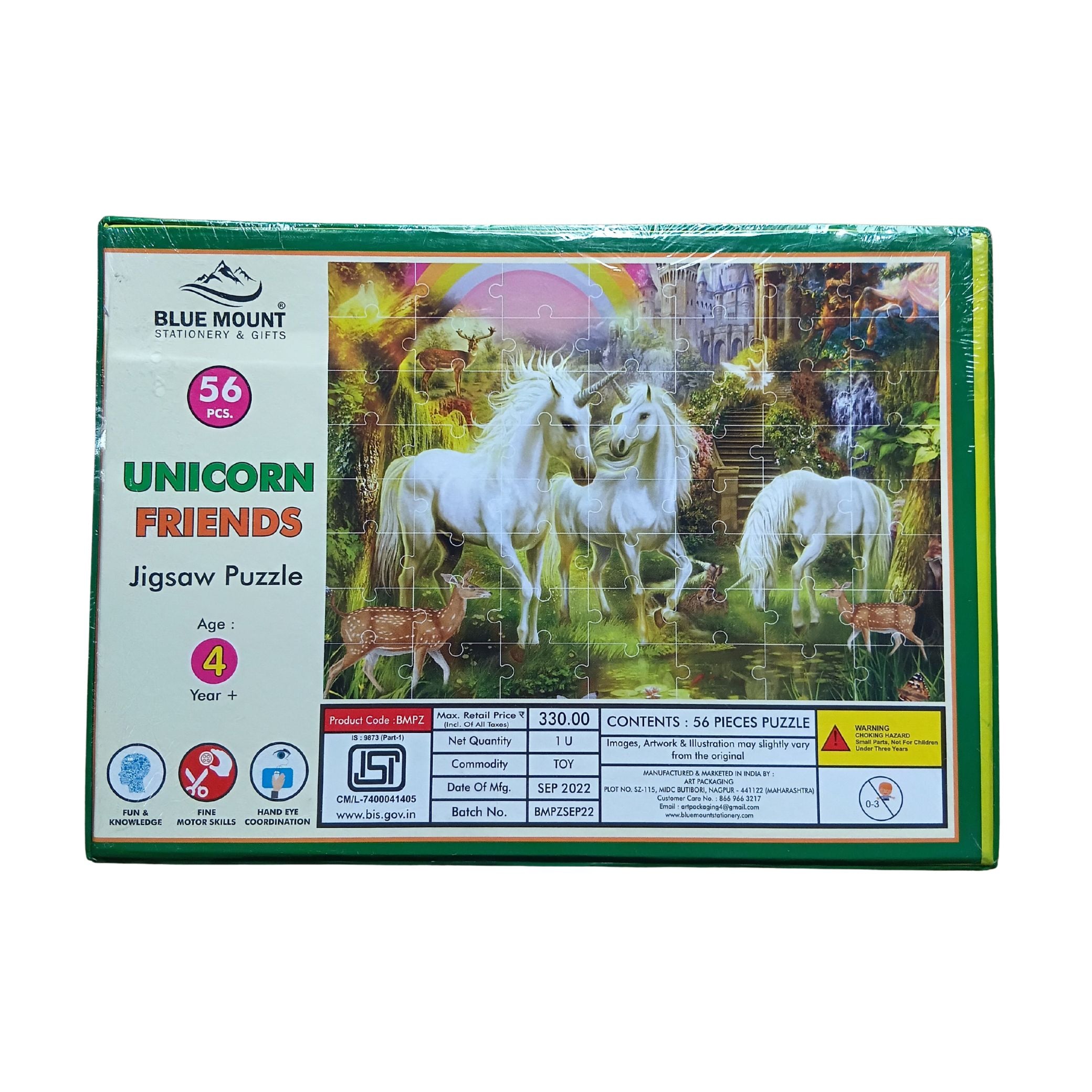 Blue Mount Unicorn Friends Jigsaw Puzzle (56 Pieces)