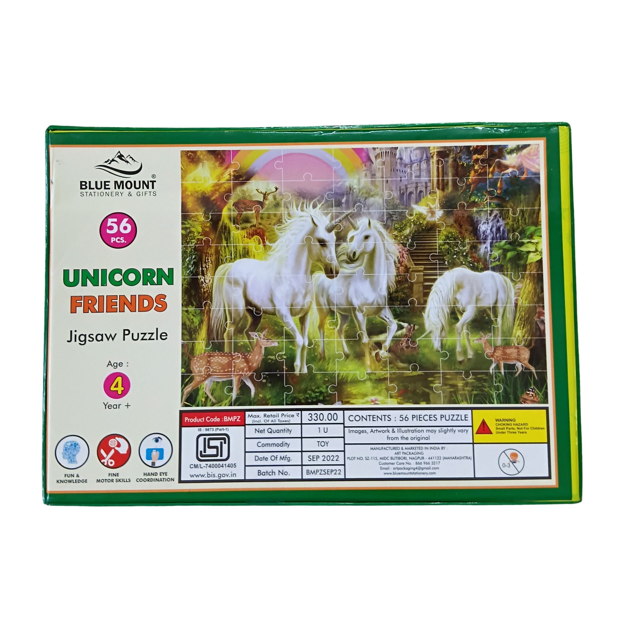 Blue Mount Unicorn Friends Jigsaw Puzzle (56 Pieces)