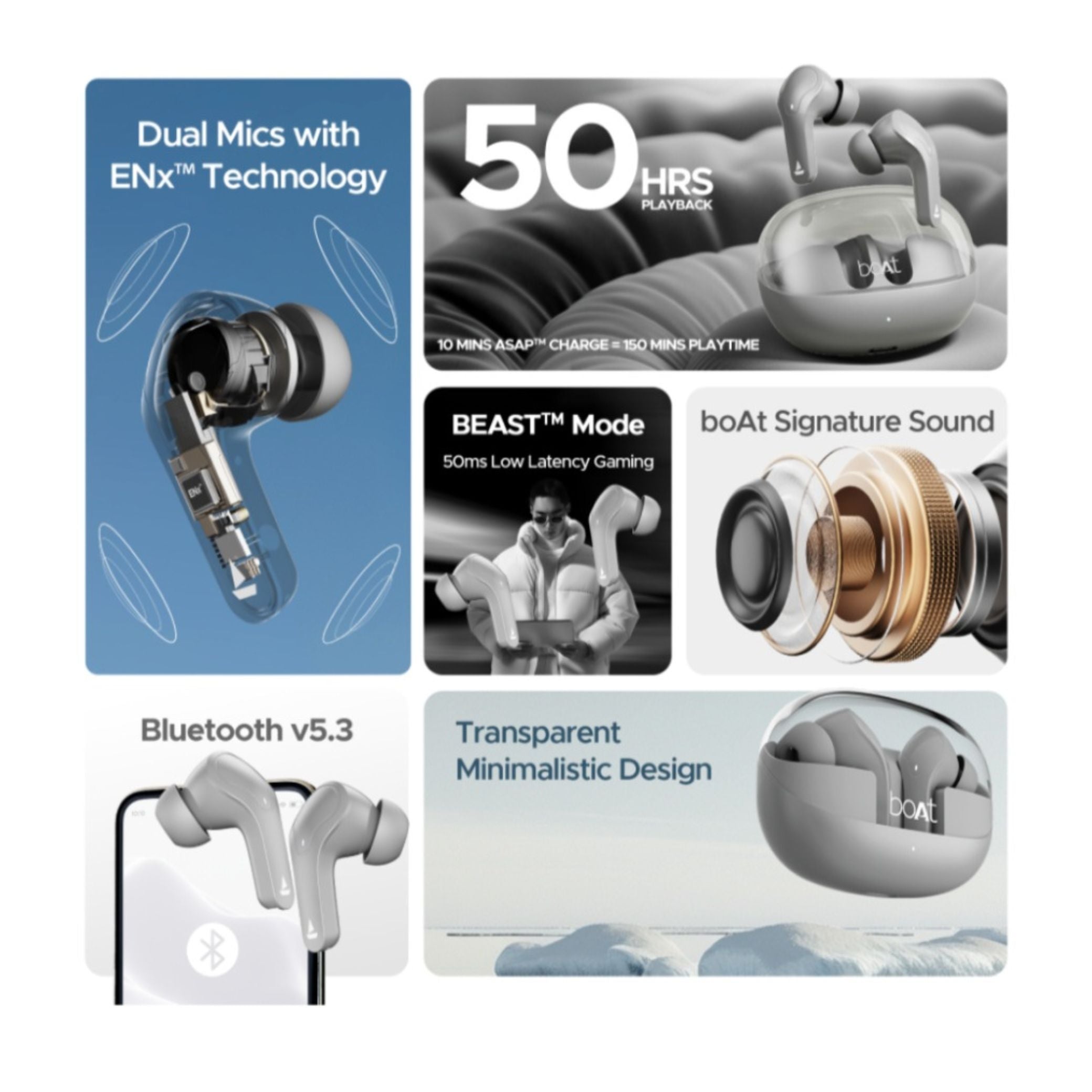 boAt Airdropes 311 TWS Earbuds (Space Grey)