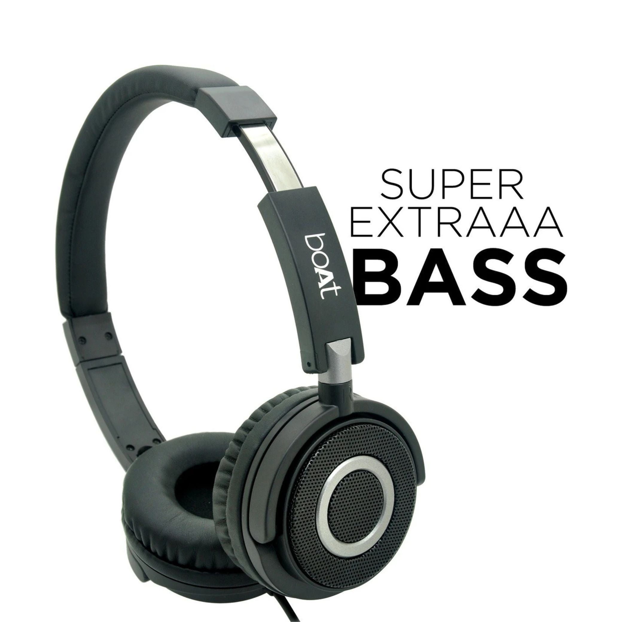 boAt BassHeads 900 Wired On-Ear Headphones with Mic, 40mm Drivers & 3.5mm Jack