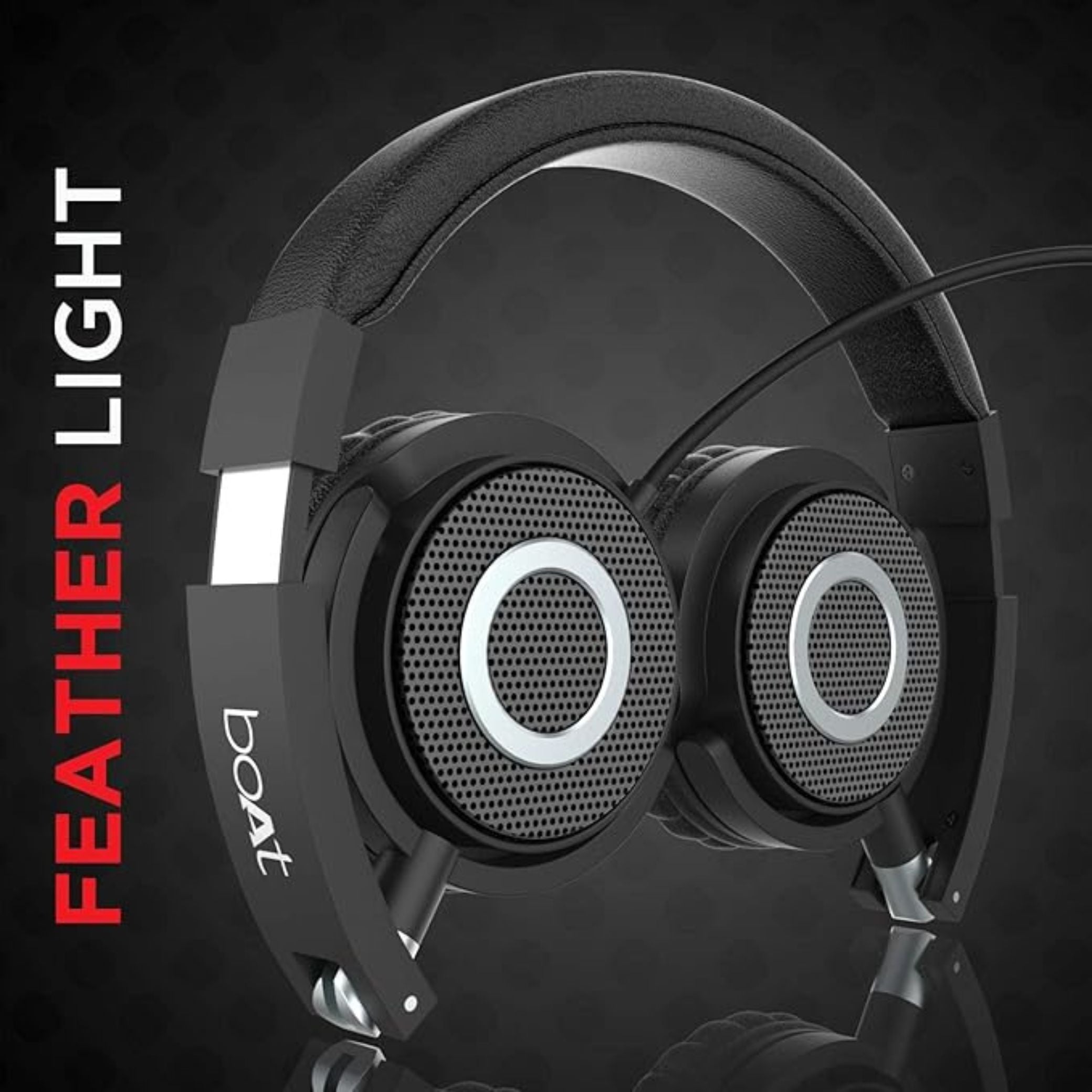 boAt BassHeads 900 Wired On-Ear Headphones with Mic, 40mm Drivers & 3.5mm Jack