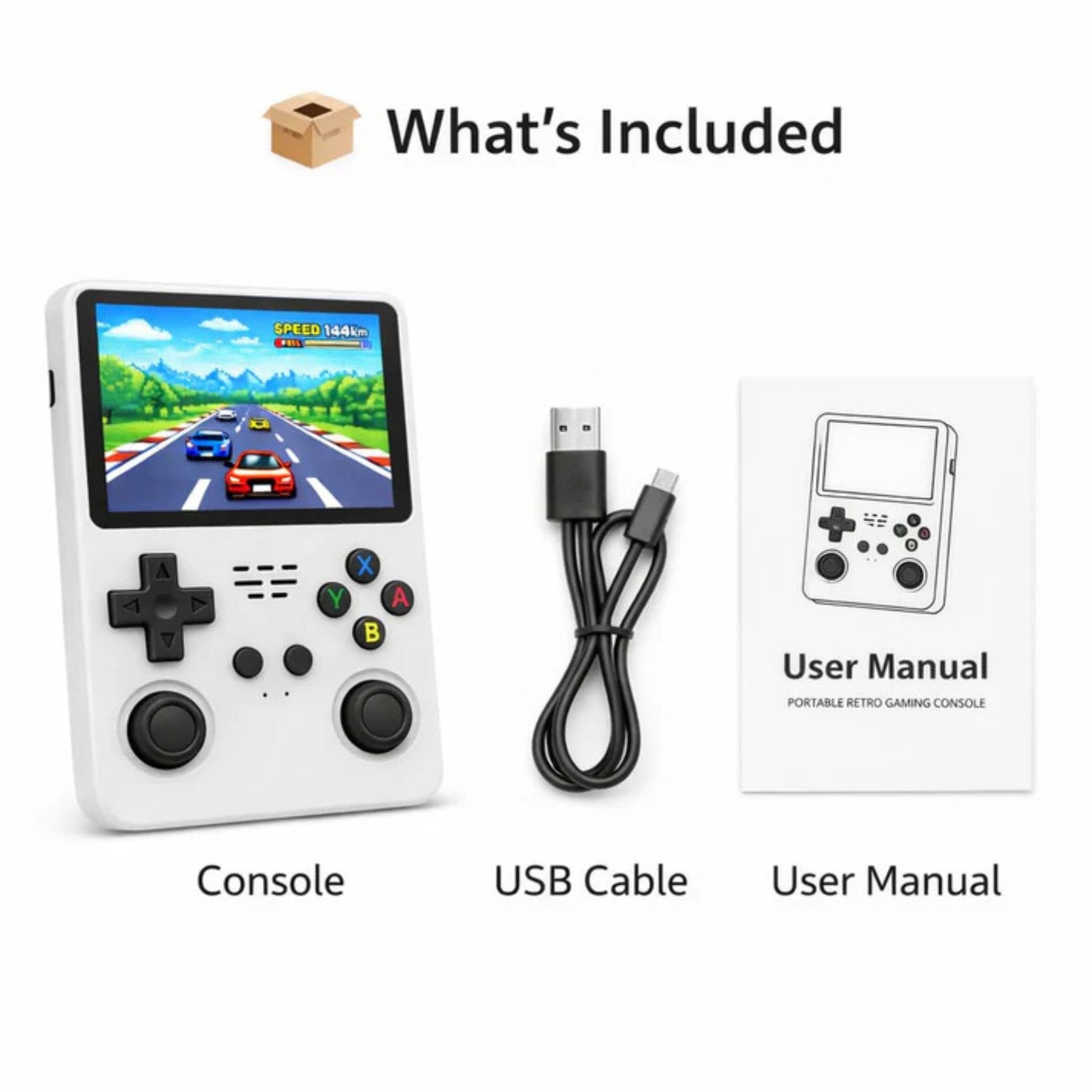 CASAQUIN R36S Handheld Gaming Console (White)