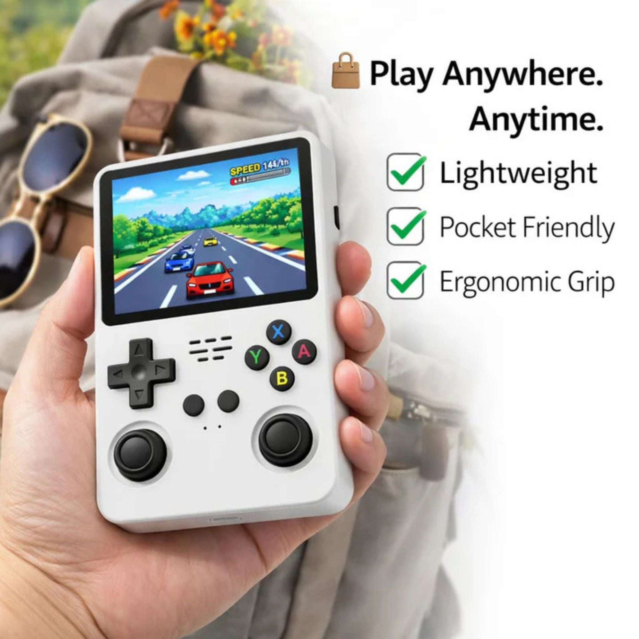CASAQUIN R36S Handheld Gaming Console (White)