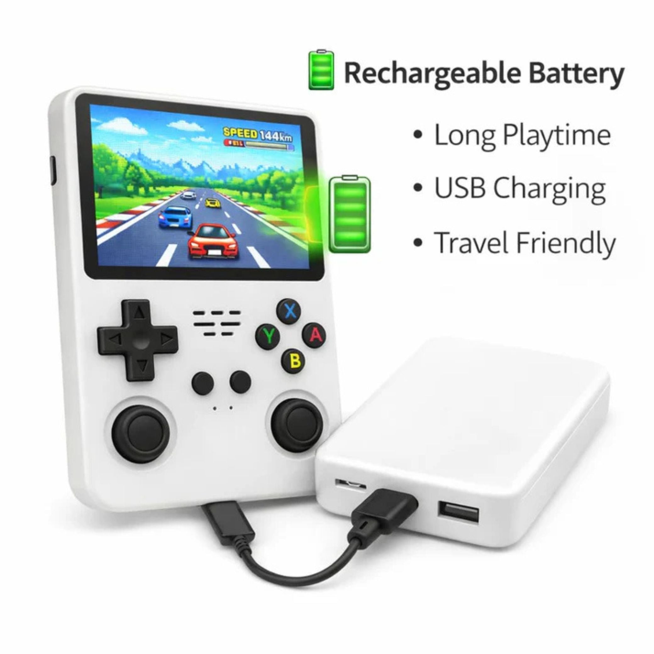 CASAQUIN R36S Handheld Gaming Console (White)