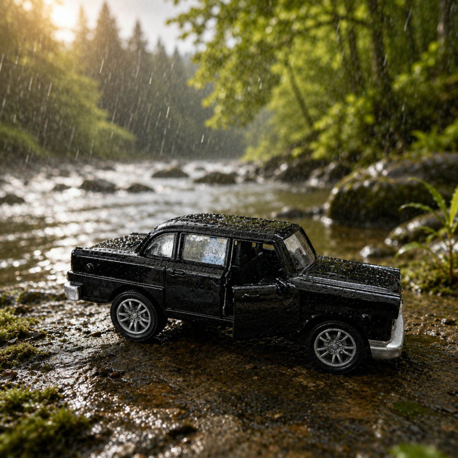 Classic Car 1:32 Scale Alloy Model with Pull-Back Action (Black)
