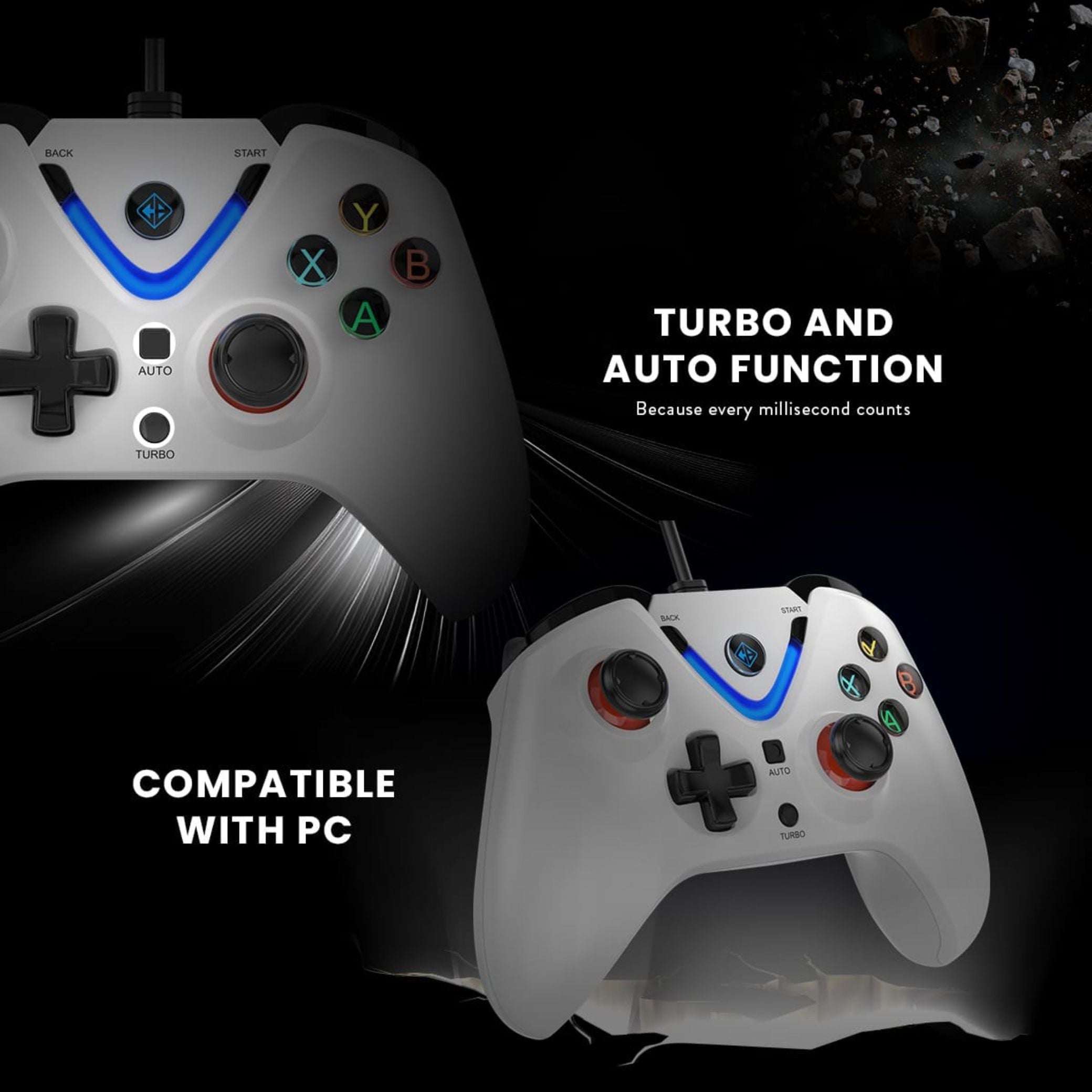 Cosmic Byte ARES Wired Controller for PC (White)