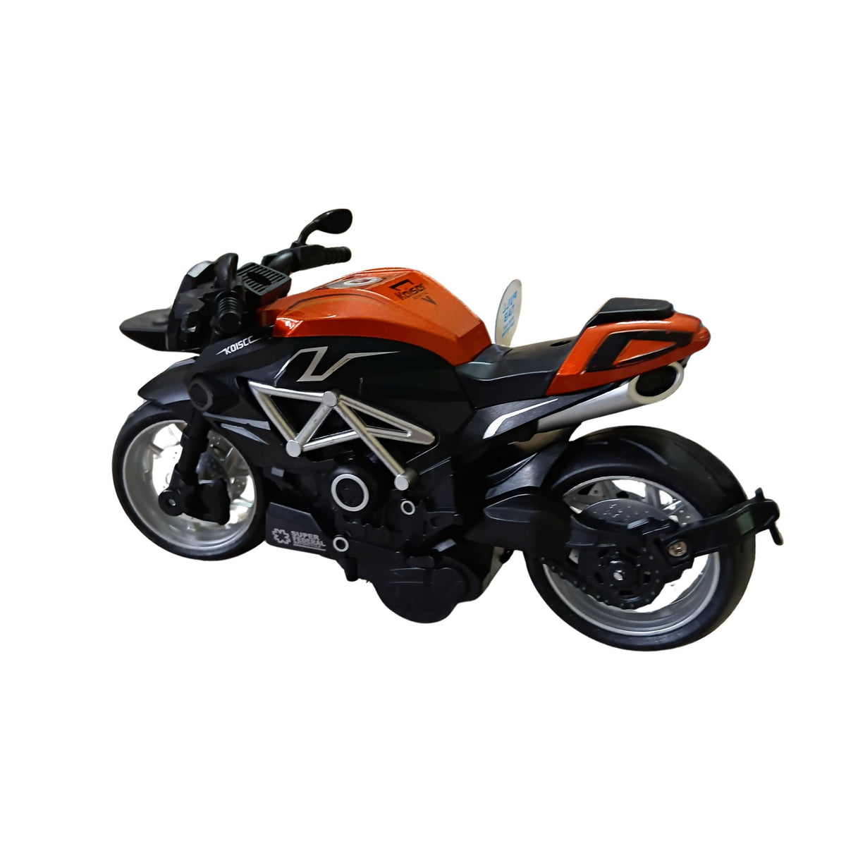 Die-Cast 1:8 Alloy Motorcycle Model (Orange & Black)