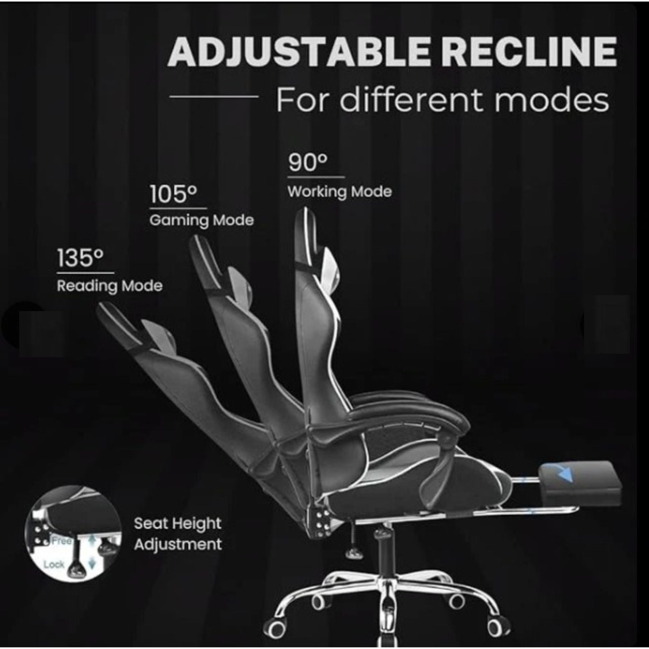 GTPLAYER Ergonomic Gaming Chair (White)