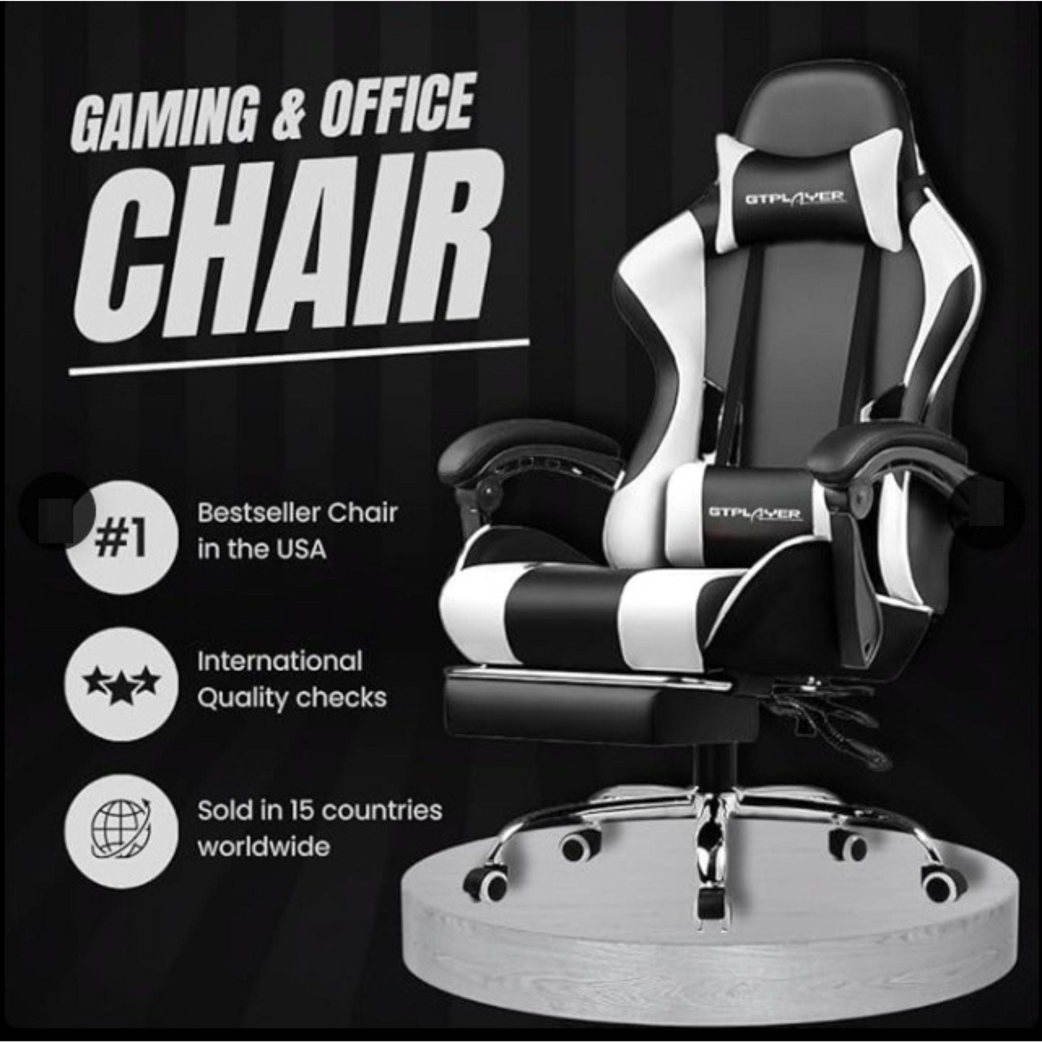 GTPLAYER Ergonomic Gaming Chair (White)