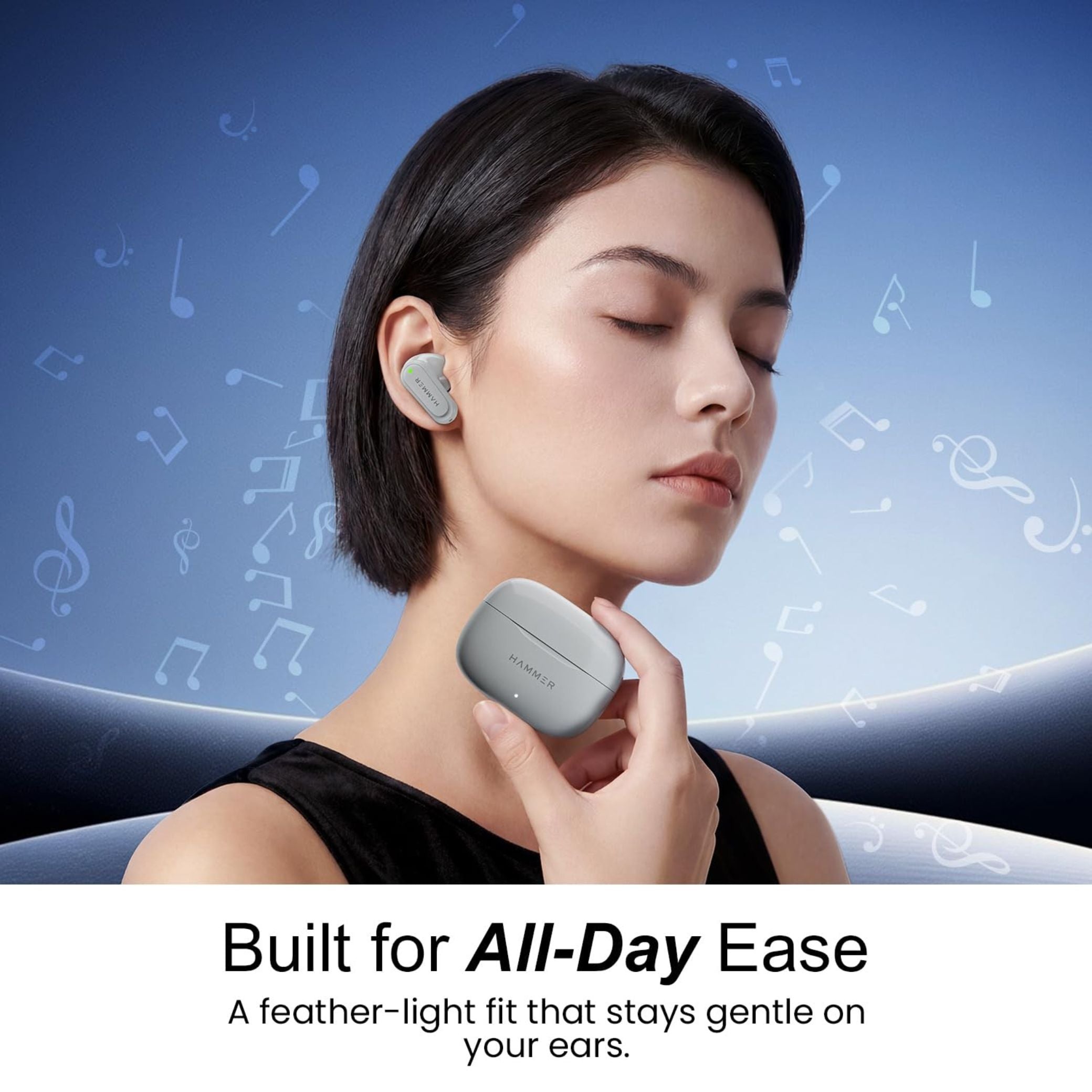 HAMMER Airflow Neo TWS Earbuds, 80H Playtime, 13mm Drivers, Grey