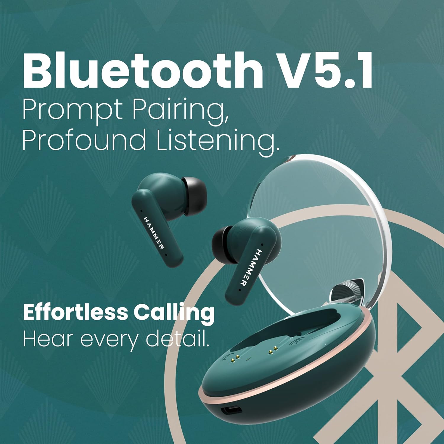 Hammer Airflow Plus TWS Earbuds (Emerald Green)