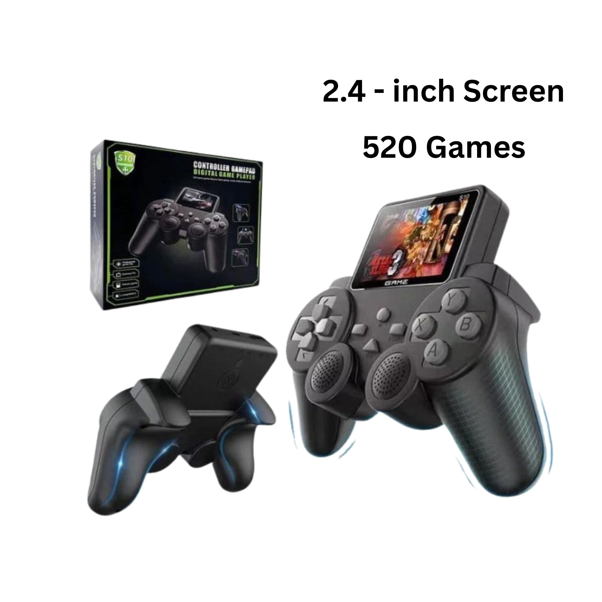 TOYTONIC Handheld Retro Gaming Console for Kids & Adults | 520 Built-in Classic Games | Portable Rechargeable Mini Game Player with TV Output | Ideal Gift for Boys & Girls (Ages 6–14)