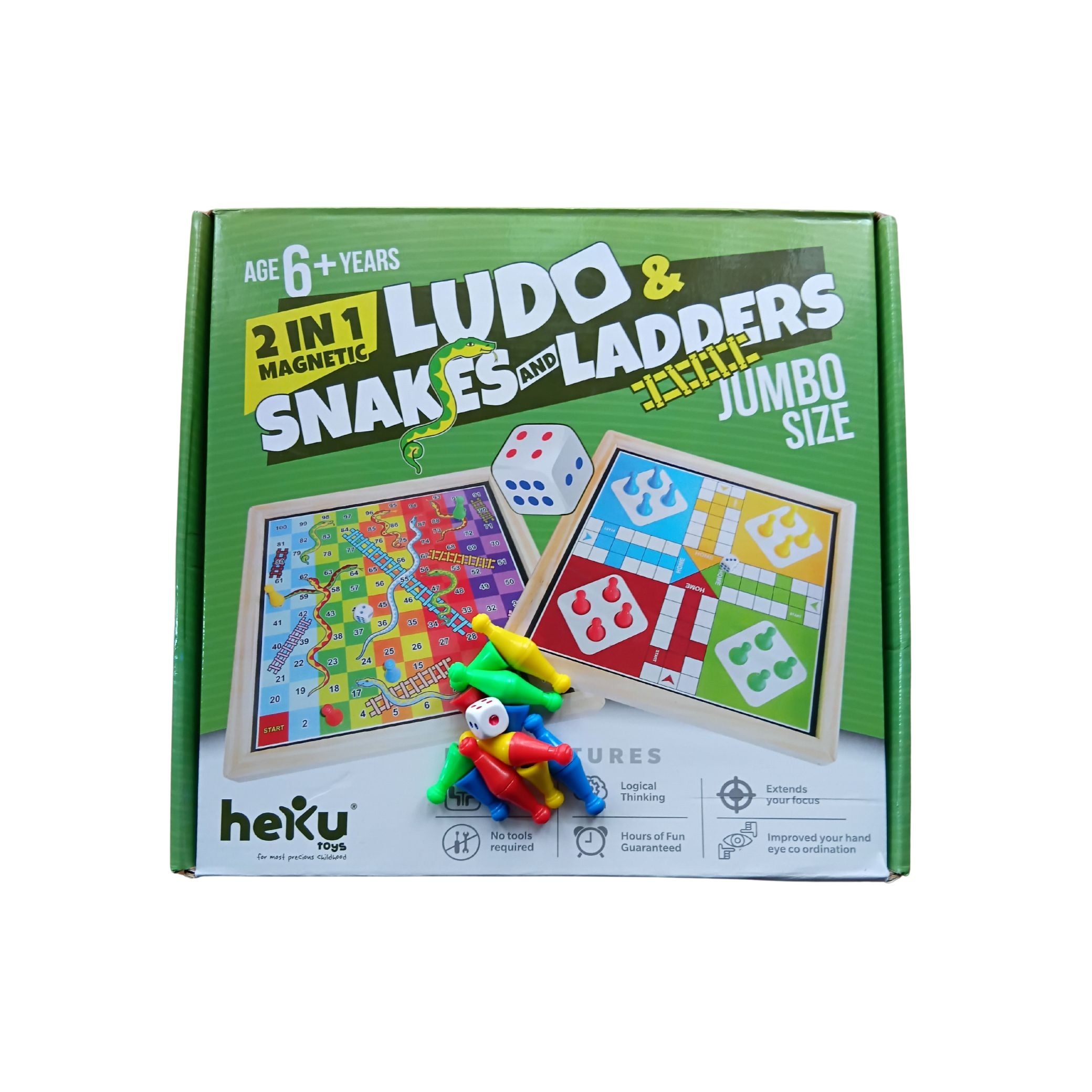 2-in-1 Ludo & Snakes Ladder Board Game