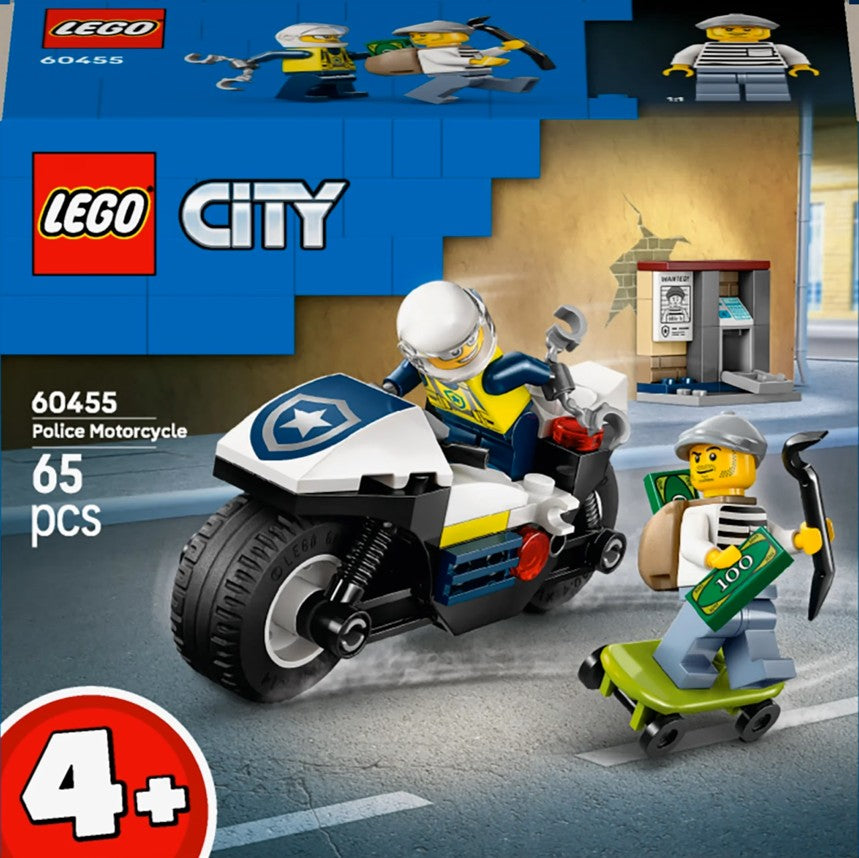 LEGO City Police Motorcycle Chase Toy, Motorbike Set for Ages 4 and up 60455, 4Y