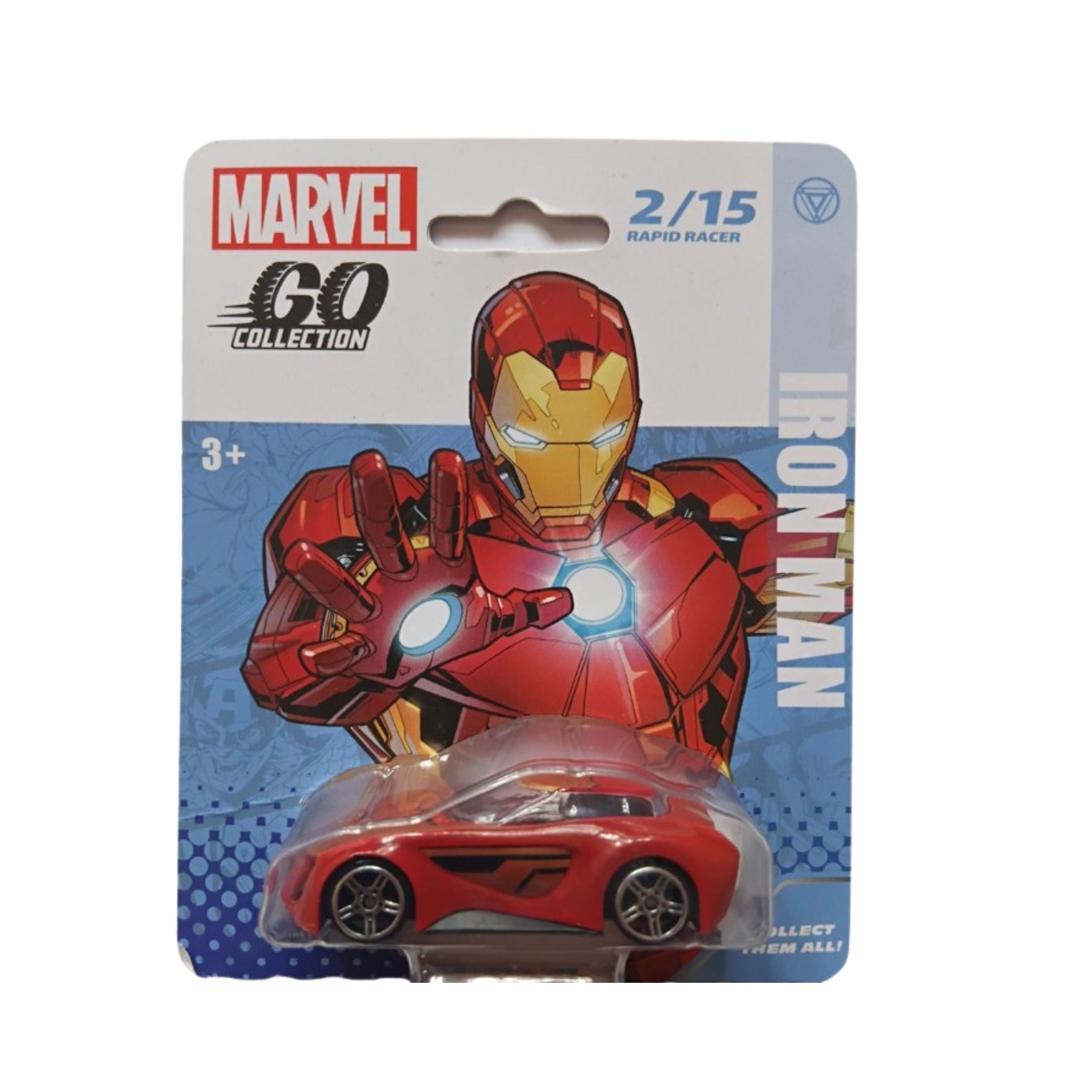 MARVEL GO Iron Man Diecast Rapid Racer Toy Car I 1:64 I Marvel Go Collection