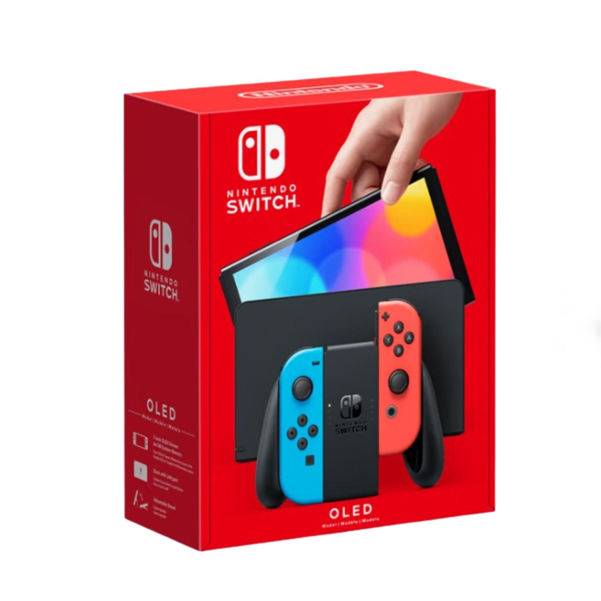 Nintendo Switch OLED Console with Neon Red/Blue Joy-Con
