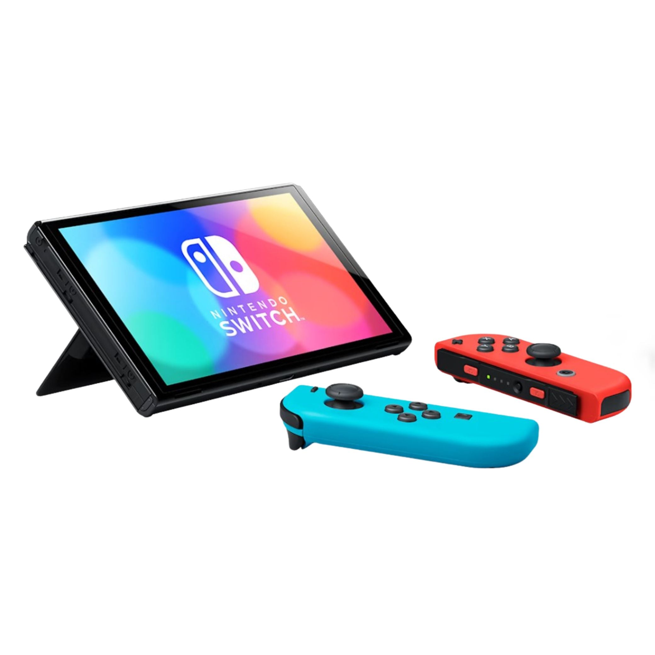 Nintendo Switch OLED Console with Neon Red/Blue Joy-Con