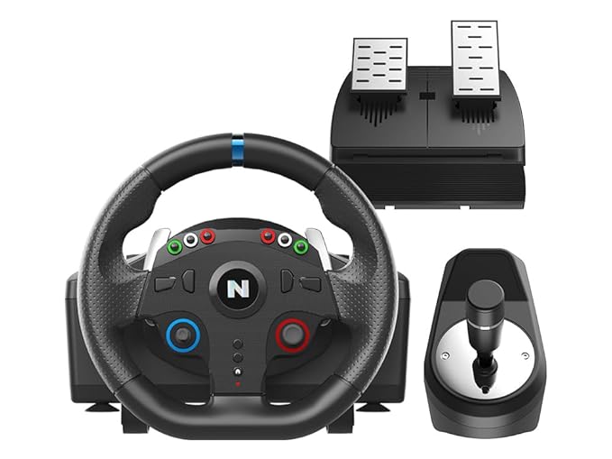 Nitho Drive Pro ONE Competition - Gaming Racing Wheel with Separate Shifter and Floor Pedals, 270 Degree Zero Dead Zone Steering Wheel for Racing Simulator on Windows PC Only