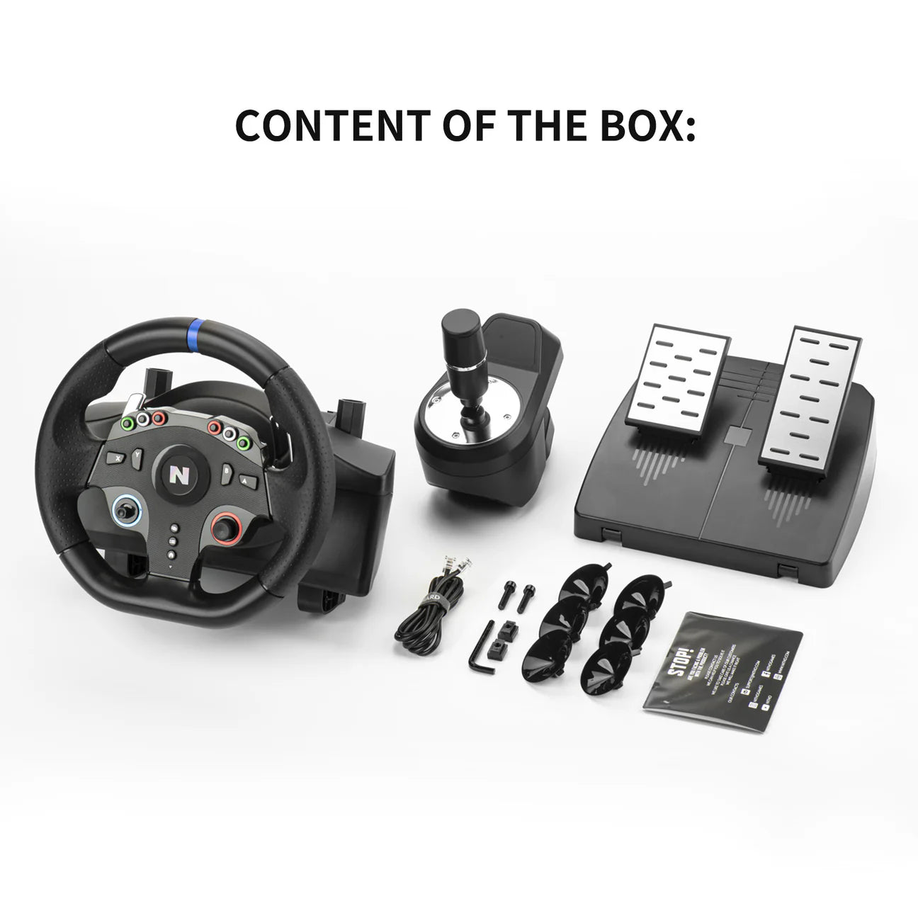 Nitho Drive Pro ONE Competition - Gaming Racing Wheel with Separate Shifter and Floor Pedals, 270 Degree Zero Dead Zone Steering Wheel for Racing Simulator on Windows PC Only