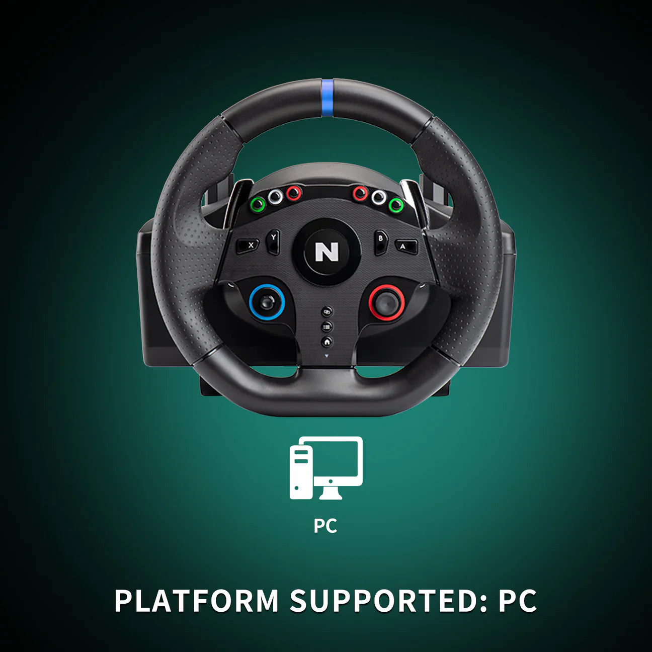 Nitho Drive Pro ONE Competition - Gaming Racing Wheel with Separate Shifter and Floor Pedals, 270 Degree Zero Dead Zone Steering Wheel for Racing Simulator on Windows PC Only