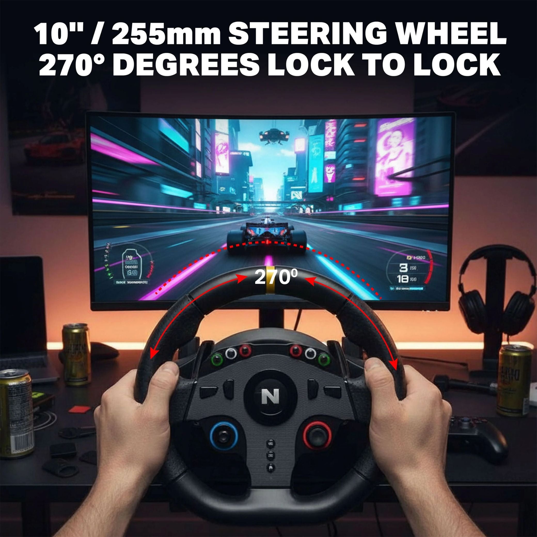 NiTHO Drive Pro One V24 8-in-1 Multi-Platform Racing Wheel with Pedals