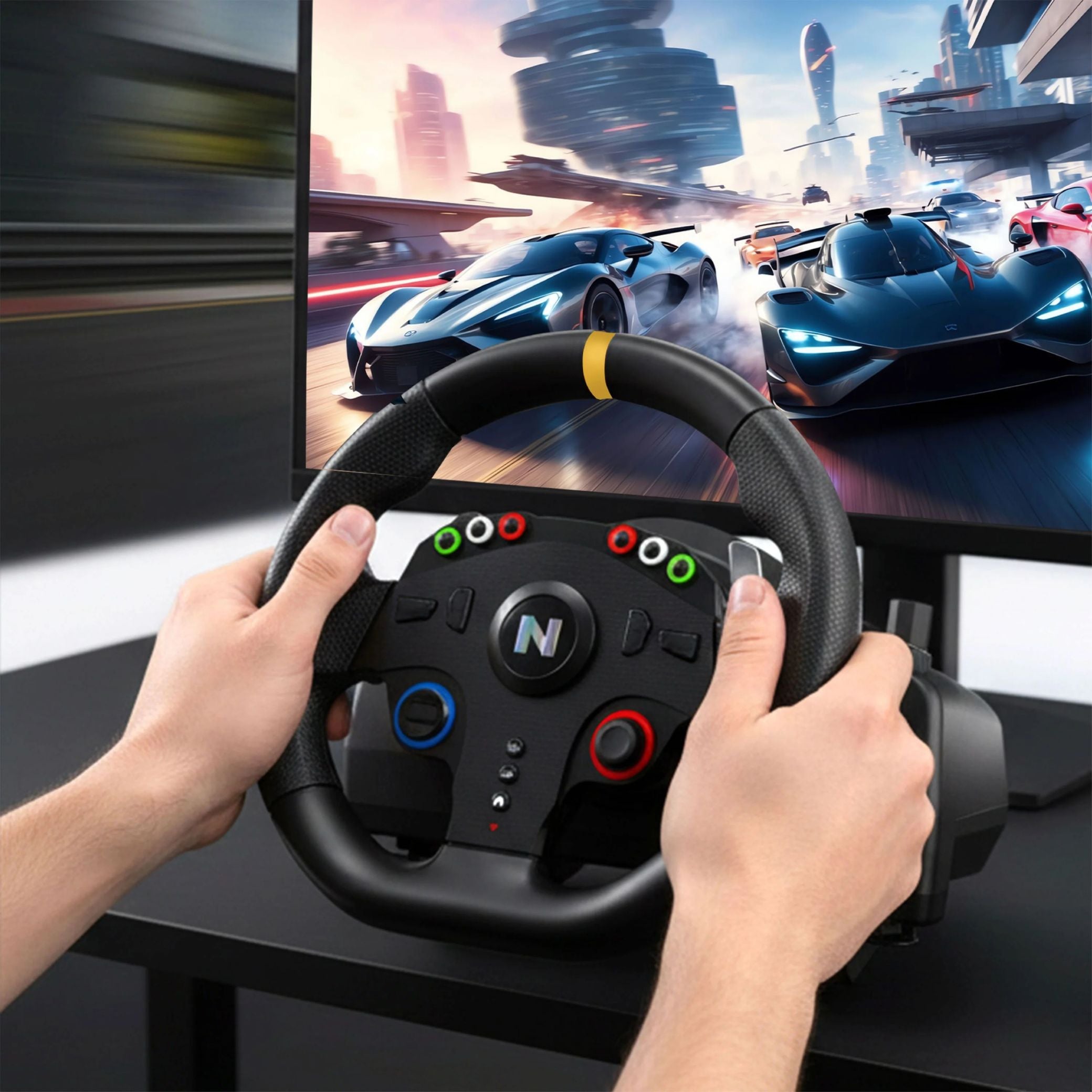 NiTHO Drive Pro One V24 8-in-1 Multi-Platform Racing Wheel with Pedals