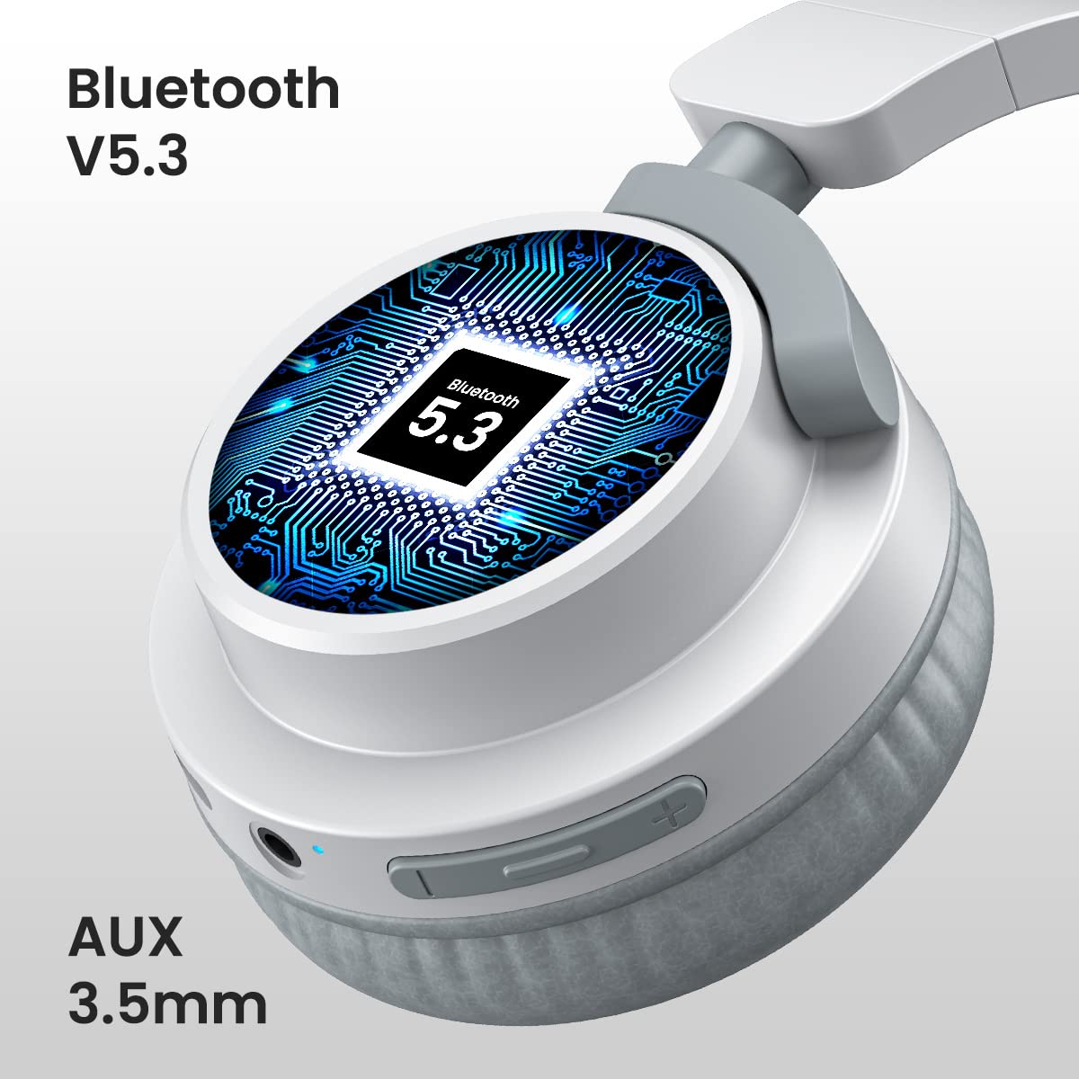 Portronics Muffs M2 Bluetooth Headphones (White)