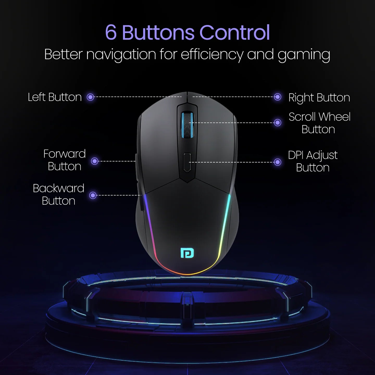 Portronics Toad One Dual Wireless Bluetooth Mouse (Black)