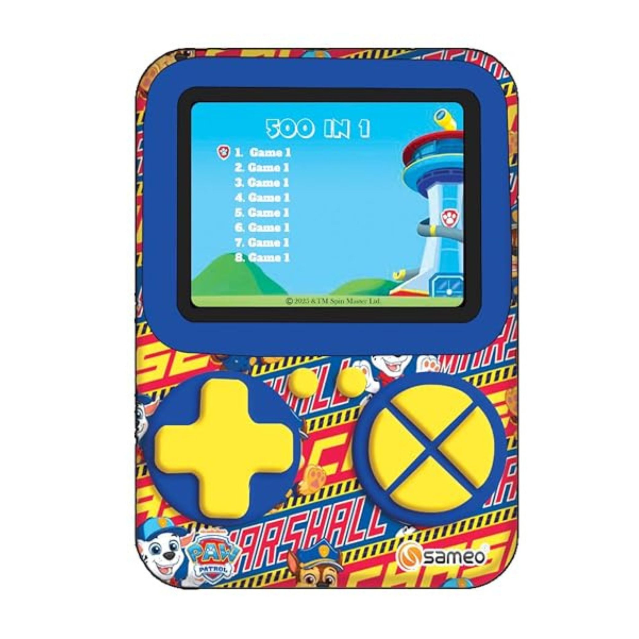 Sameo SG3000 Paw Patrol Handheld Game Console, 500 Retro Games, TV Compatible – Chase Blue