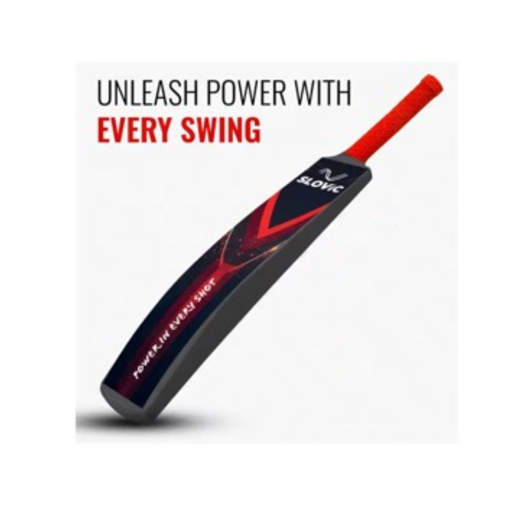 Slovic Red & Black Tennis Ball Cricket Bat for Kids