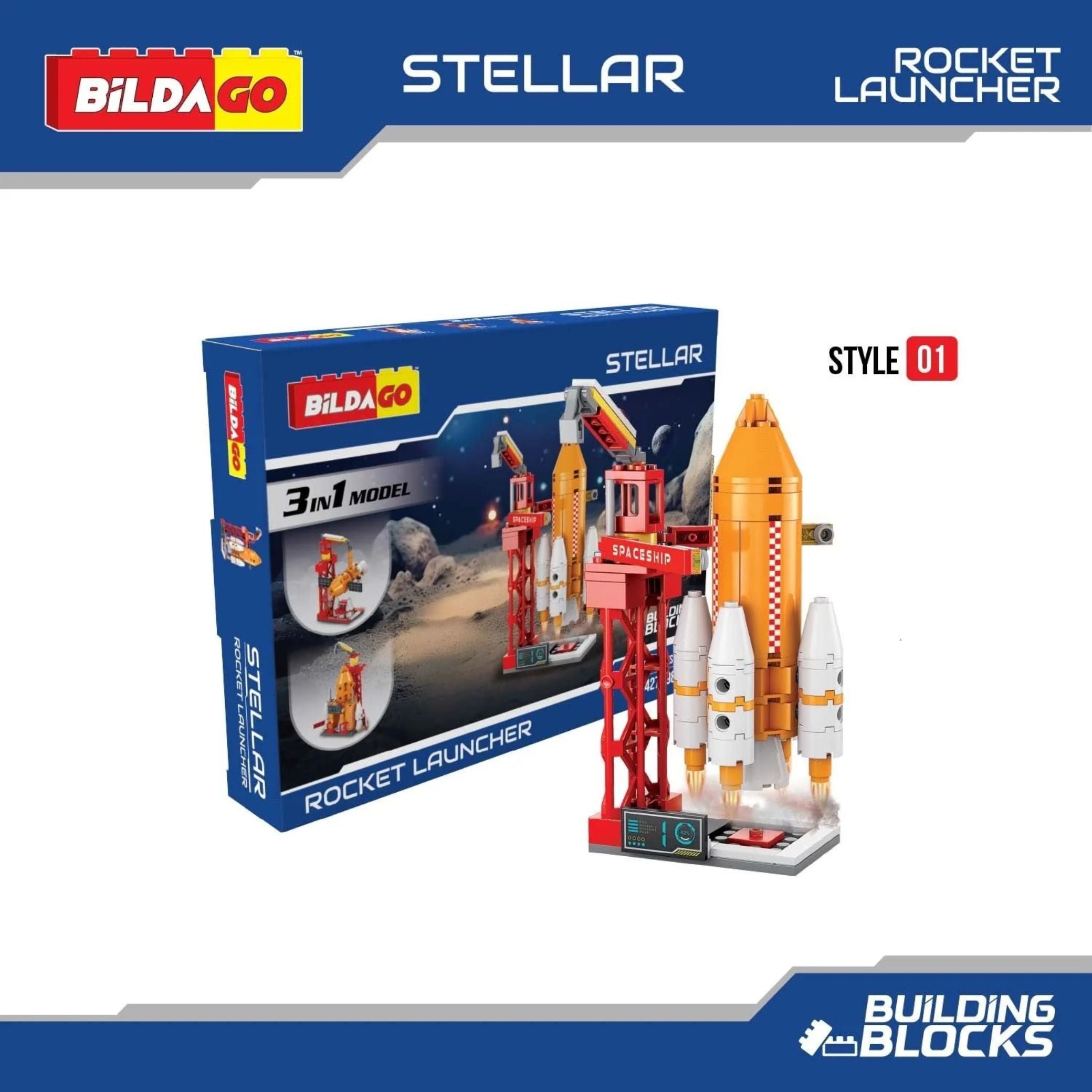 Stellar Rocket Launcher 3-in-1 Building Set (98 PCS)