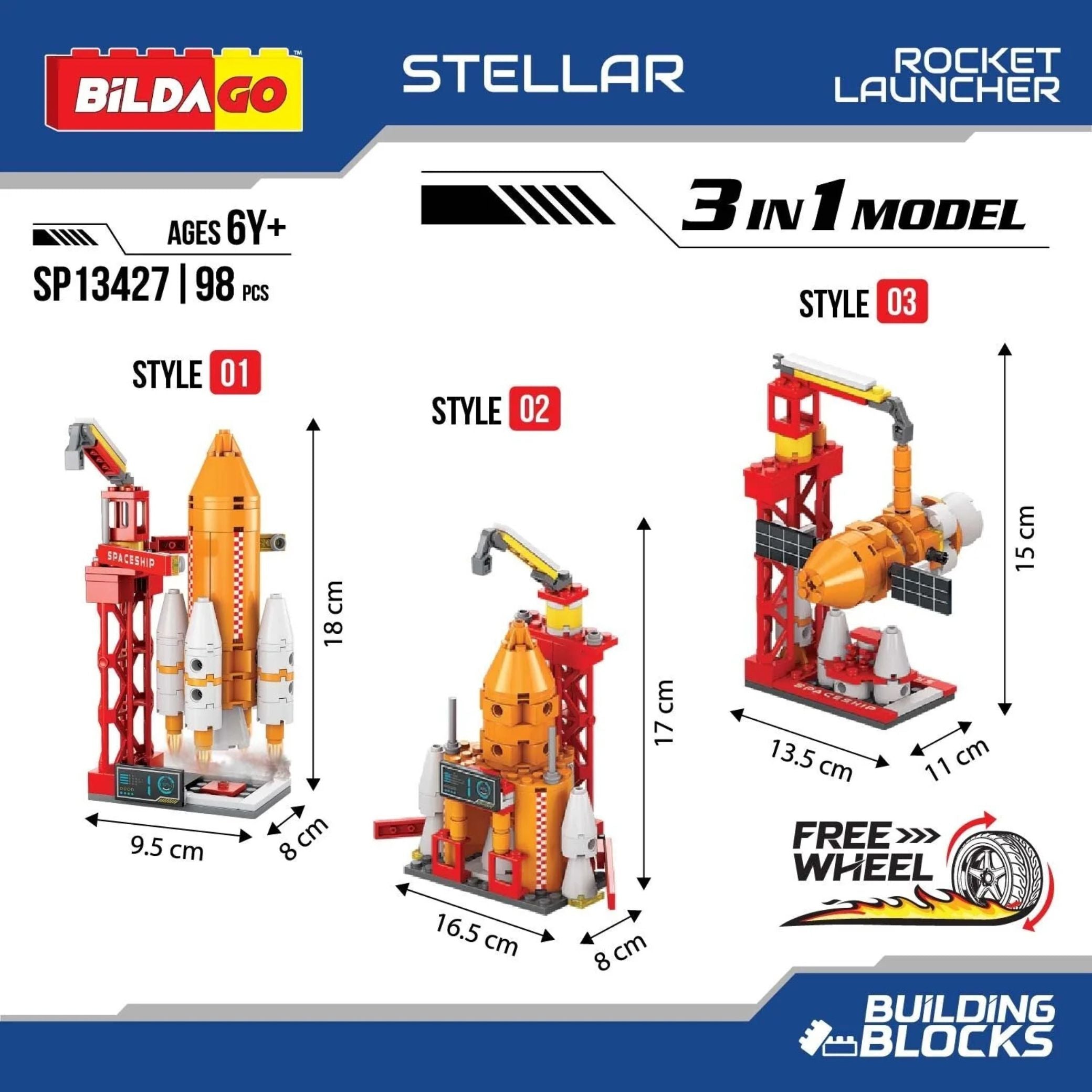 Stellar Rocket Launcher 3-in-1 Building Set (98 PCS)