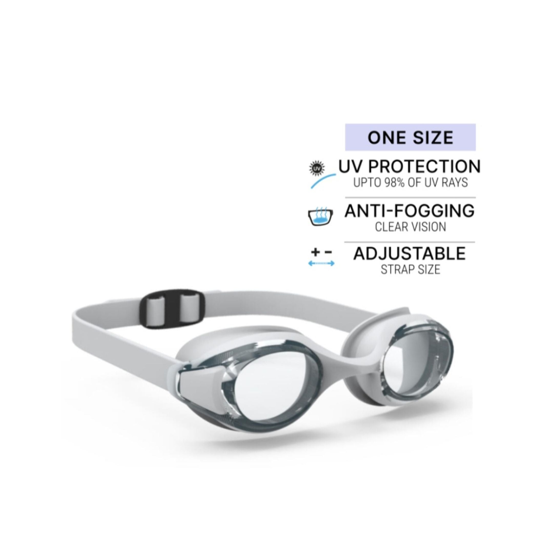 Nabaiji Swimming Goggles by Decathlon (Grey)