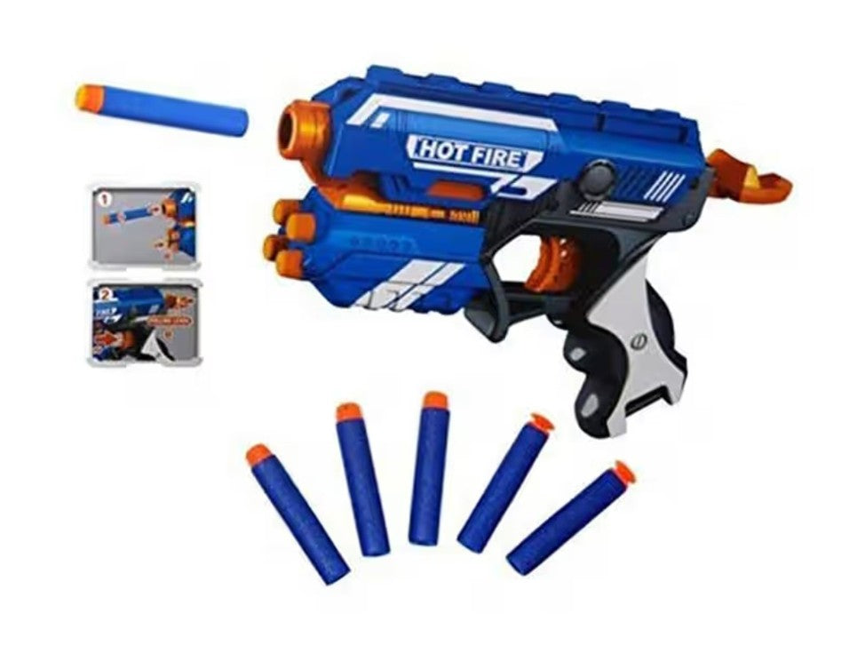 Toyshine Foam Blaster Gun Toy, Safe and Fun, 10 Bullets - Multicolour