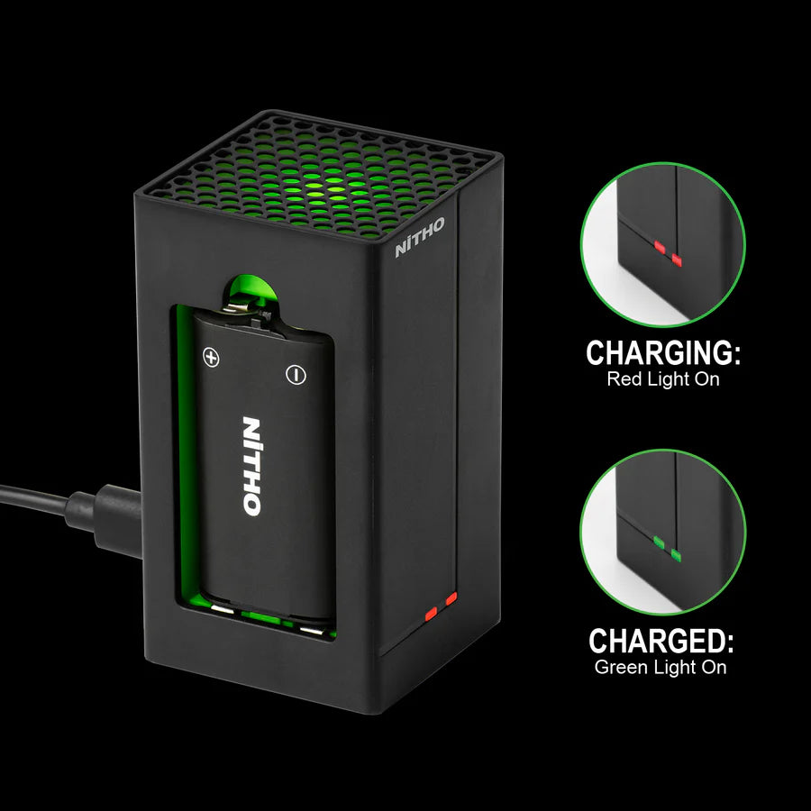 NiTHO Xbox Controller Charging Dock with Dual Rechargeable Battery Packs (Compatible with Xbox Series X|S & Xbox One)