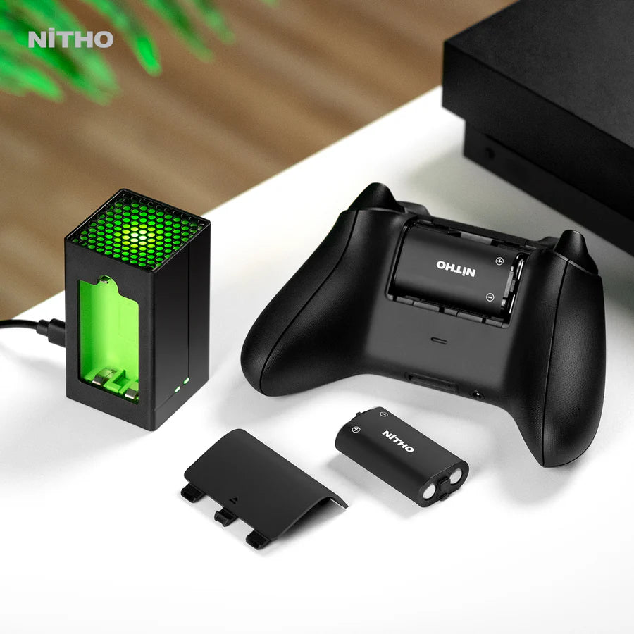 NiTHO Xbox Controller Charging Dock with Dual Rechargeable Battery Packs (Compatible with Xbox Series X|S & Xbox One)